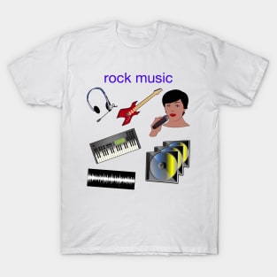 ROCK MUSIC - Corny Cheesy 2000's Funny Guitar Rock N Roll Tee T-Shirt